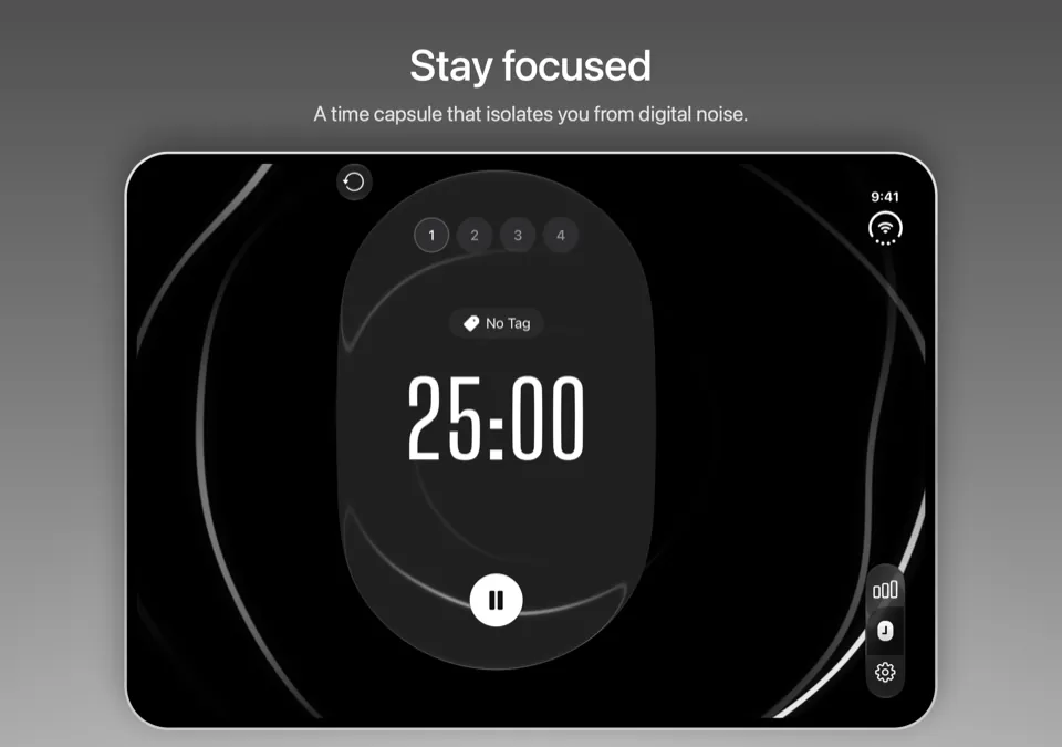 Capsla on the unfolded iPhone Duo: the timer on the inner display